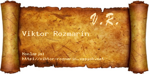 Viktor Rozmarin névjegykártya